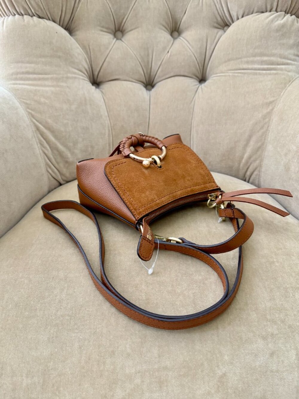 NEW Auth SEE By CHLOE Iconic JOAN MINI Pebbled Leather Crossbody Bag FABULOUS! - Picture 3 of 8